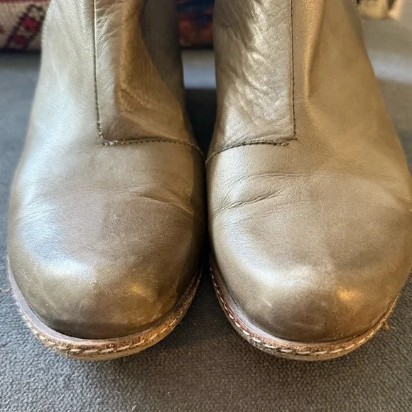 Women's Olive Ankle Booties - Picture 4 of 9